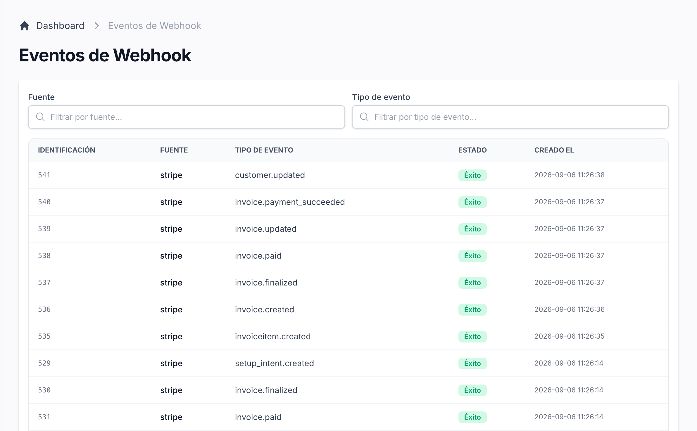 See every webhook Stripe delivered